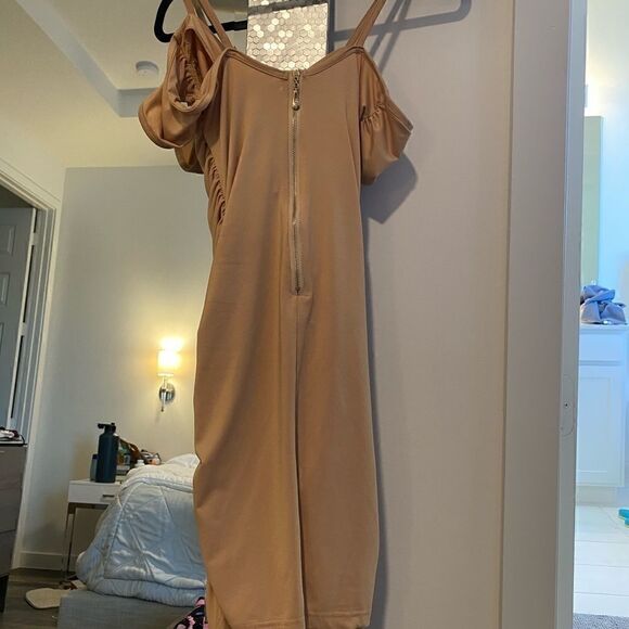 [boutique] body con ruched Bardot top slinky dress #1 - Picture 4 of 7